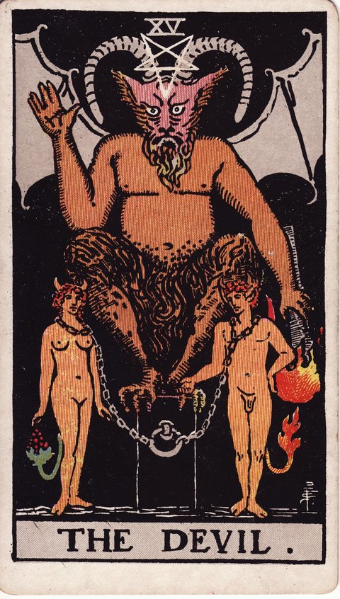 The Devil tarot card (Rider-Waite, 1909)