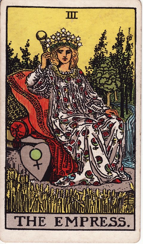 The Empress tarot card (Rider-Waite, 1909)